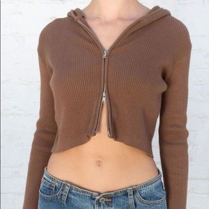 brandy melville john galt brown arden hoodie